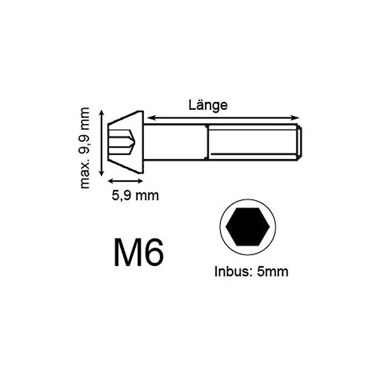 Titan Schrauben - Innensechskant Konischer Kopf - Schwarz 4 Titan Schrauben - Innensechskant Konischer Kopf - Schwarz – Bild 2