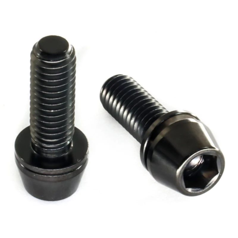 Titan Schrauben - Innensechskant Konischer Kopf - Mit Unterlegscheibe - Schwarz 3 Titan Schrauben - Innensechskant Konischer Kopf - Mit Unterlegscheibe - Schwarz