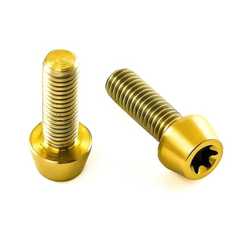 Titan Schrauben - Torx Konischer Kopf - Gold Nirtiert 3 Titan Schrauben - Torx Konischer Kopf - Gold Nirtiert